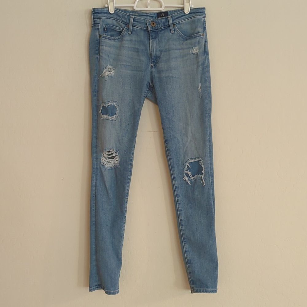 AG Adriano Goldschmied The Middi Ankle Distressed Denim Jean - Size 26